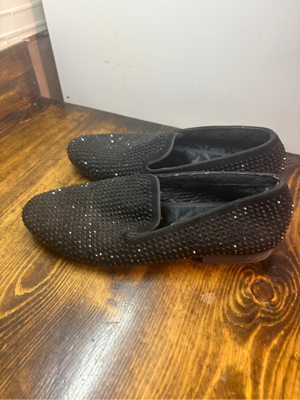 Steve Madden Black Caviar Jeweled Loafers Men’s Size 10 - Picture 2 of 10